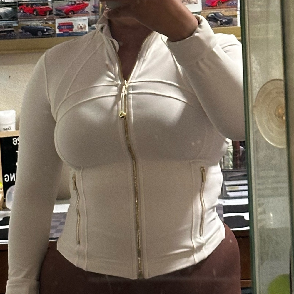 Lululemon Athletica White Zip-Up Hoodie